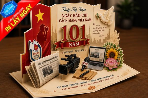 Mẫu thiệp chúc mừng Ngày Báo chí Cách mạng Việt Nam cao cấp