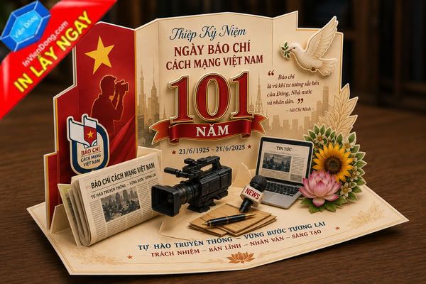 Mẫu thiệp chúc mừng Ngày Báo chí Cách mạng Việt Nam cao cấp