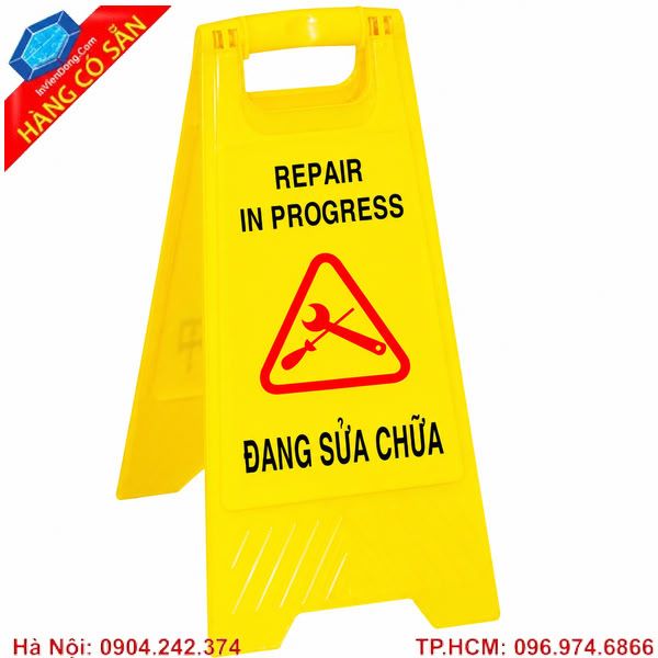 Biển cảnh báo chữ A màu vàng cảnh báo nguy hiểm