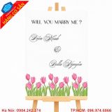 Bản trang trí tiệc cầu hôn thiết kế theo yêu cầu, biển tỏ tình phong cách hiện đại