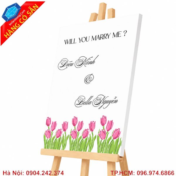 Bản trang trí tiệc cầu hôn thiết kế theo yêu cầu, biển tỏ tình phong cách hiện đại