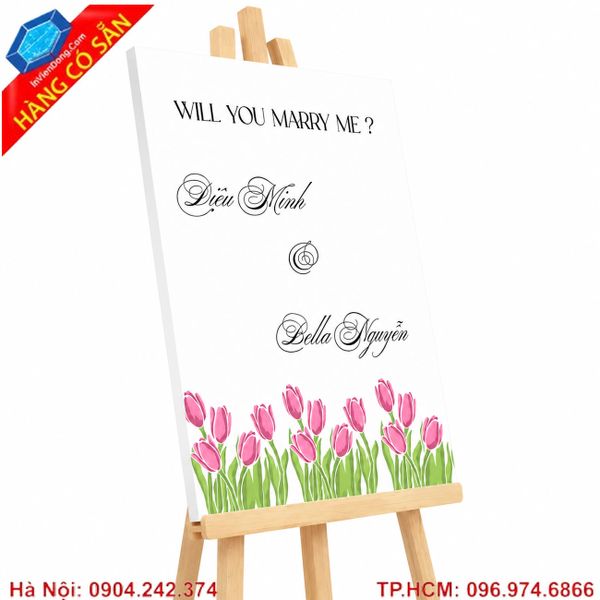 Bản trang trí tiệc cầu hôn thiết kế theo yêu cầu, biển tỏ tình phong cách hiện đại