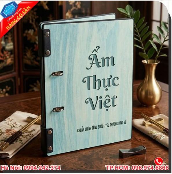 Bìa menu nhà hàng cao cấp sang trọng