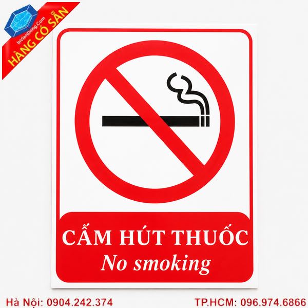 Biển báo cấm hút thuốc theo tiêu chuẩn an toàn
