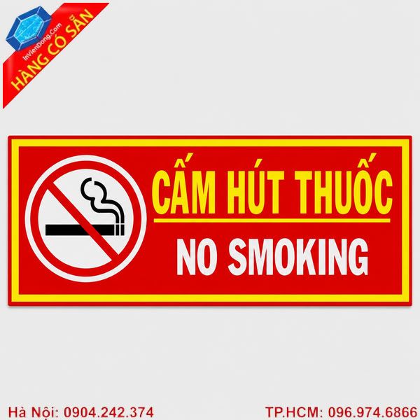 Biển báo cấm hút thuốc theo tiêu chuẩn an toàn