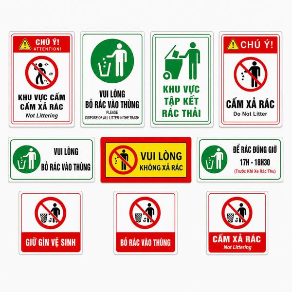 BIỂN CẤM ĐỔ RÁC MICA CHỐNG NƯỚC NGOÀI TRỜI LẤY NGAY – GIẢI PHÁP CHẤM DỨT XẢ RÁC BỪA BÃI TẠI HÀ NỘI