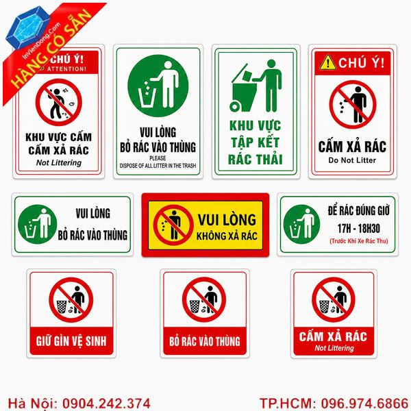 Biển cấm đổ rác cho khu dân cư
