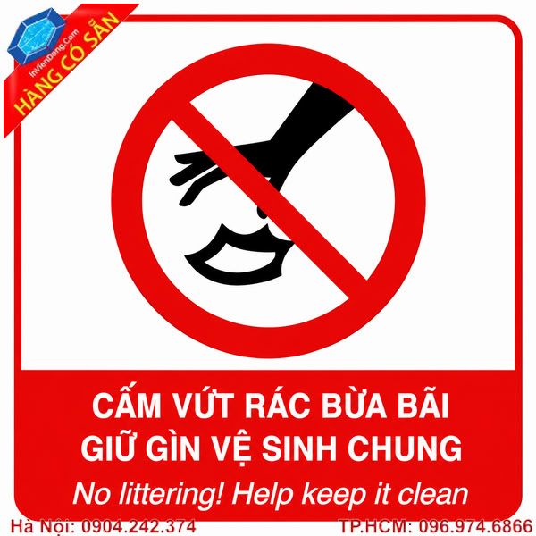 Biển cấm đổ rác cho khu dân cư