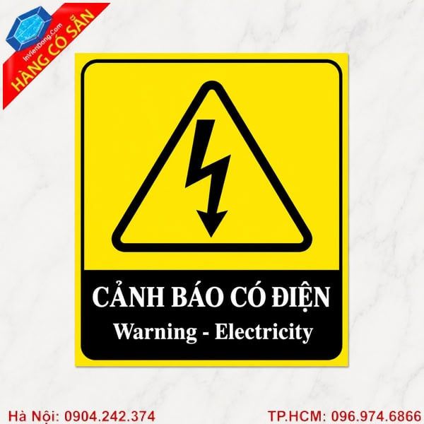 Biển cảnh báo có điện cao áp đảm bảo an toàn tại khu vực nguy hiểm