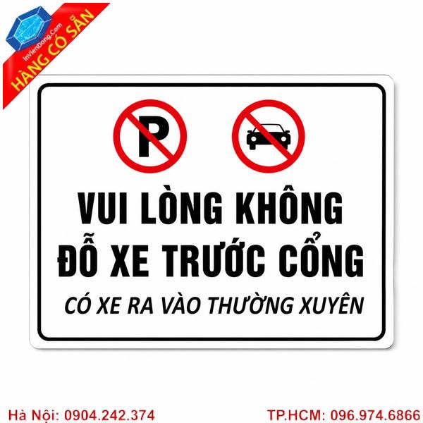 Biển cấm đỗ xe trước cửa nhà và cửa hàng