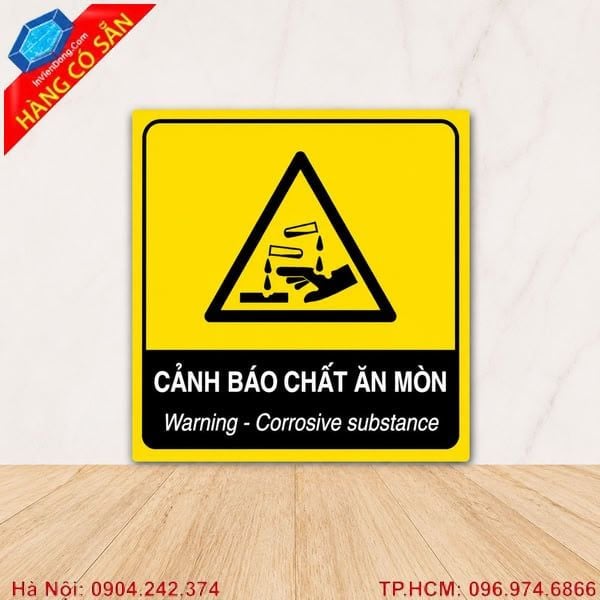 Biển báo hóa chất chất lượng cao dùng trong nhà máy và kho hóa chất