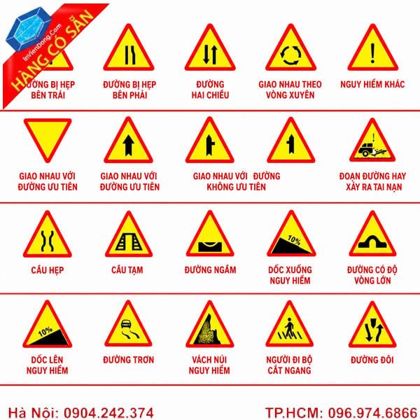 Biển cảnh báo giao thông phản quang đạt tiêu chuẩn an toàn