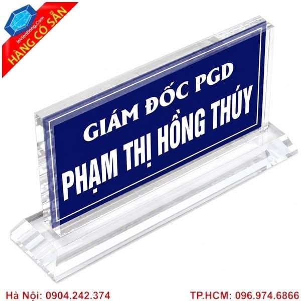 Biển chức danh để bàn cao cấp bằng mica