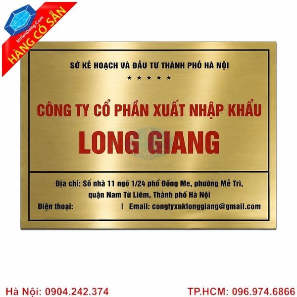 Biển công ty mica cao cấp khắc tên doanh nghiệp, thiết kế theo yêu cầu.