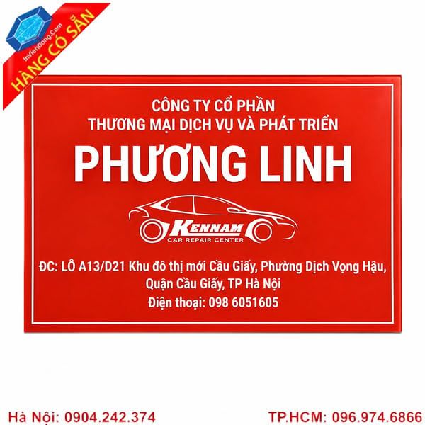 Biển công ty mica cao cấp khắc tên doanh nghiệp, thiết kế theo yêu cầu.
