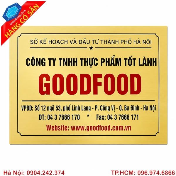 Biển công ty mica cao cấp khắc tên doanh nghiệp, thiết kế theo yêu cầu.