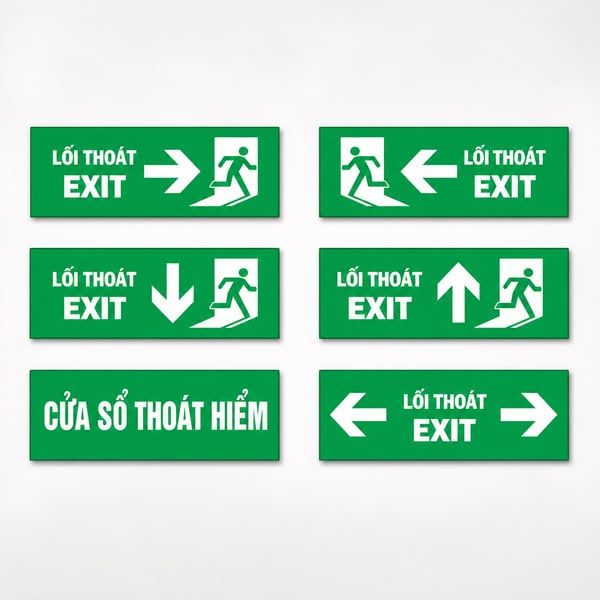 ĐỊA CHỈ BÁN SẴN BIỂN EXIT LỐI THOÁT CHUẨN PCCC GIAO NGAY 1 GIỜ TẠI HÀ NỘI
