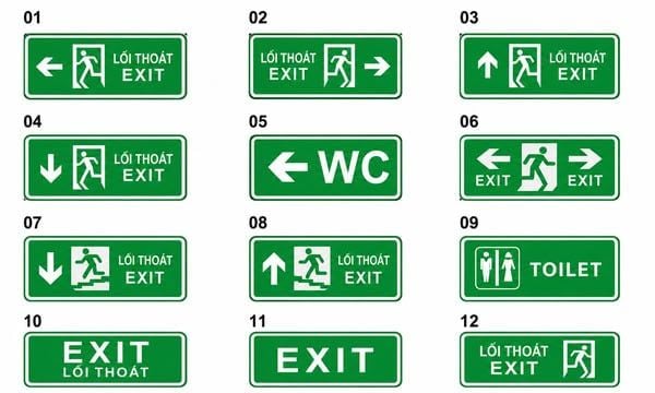 Biển EXIT Thoát Hiểm Phát Sáng, Phản Quang Chuẩn PCCC Giá Xưởng