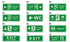 Biển EXIT Thoát Hiểm Phát Sáng, Phản Quang Chuẩn PCCC Giá Xưởng