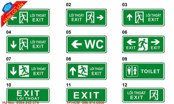 Biển EXIT thoát hiểm phản quang đạt tiêu chuẩn PCCC, chất lượng cao