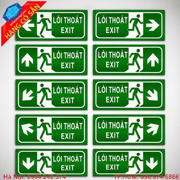 Biển EXIT LED phát sáng tiết kiệm điện, dễ quan sát