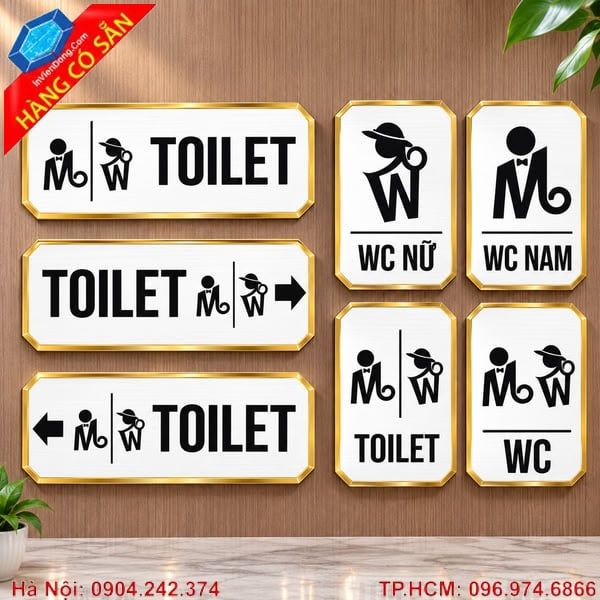 Biển chỉ dẫn nhà vệ sinh WC rõ nét, phù hợp tòa nhà và văn phòng.