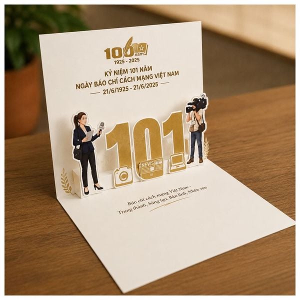 Thiết kế thiệp Báo Chí Cách Mạng Việt Nam 21/6 với phong cách hiện đại sang trọng