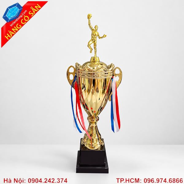 Cúp bóng chuyền cao cấp khắc logo theo yêu cầu