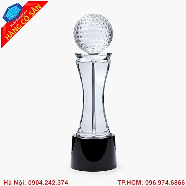 Cúp golf pha lê cao cấp khắc logo theo yêu cầu