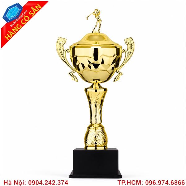 Cúp golf pha lê cao cấp khắc logo theo yêu cầu