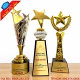 Cúp vinh danh ngành thẩm mỹ thiết kế sang trọng khắc logo theo yêu cầu