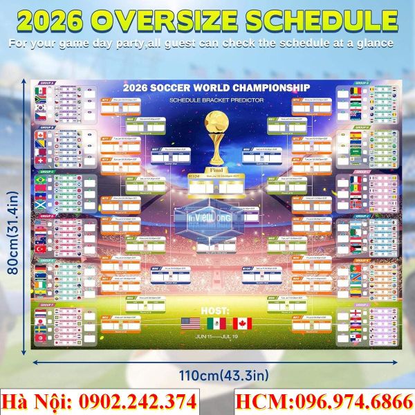 In poster lịch thi đấu World Cup 2026 chất lượng cao sắc nét