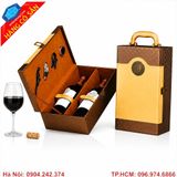 Hộp da đựng rượu vang thiết kế sang trọng