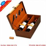 Hộp da đựng rượu vang thiết kế sang trọng