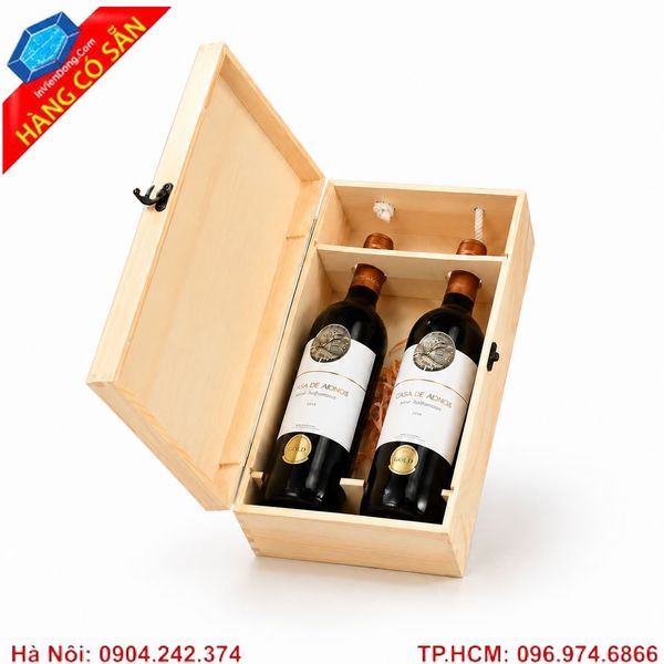 Mẫu hộp gỗ đựng rượu đẹp cao cấp sản xuất tại xưởng