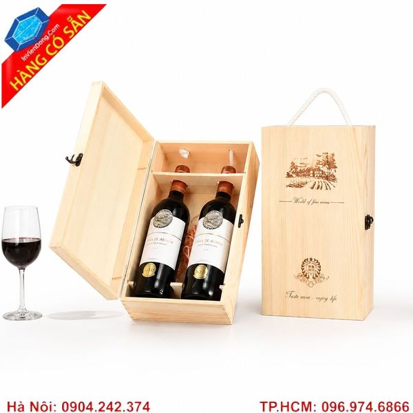 Mẫu hộp gỗ đựng rượu đẹp cao cấp sản xuất tại xưởng