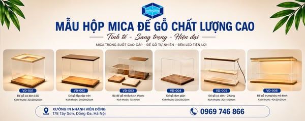 [HỎA TỐC 1H] HỘP MICA TRƯNG BÀY ĐẾ GỖ CÓ ĐÈN LED GIÁ RẺ TẠI HÀ NỘI – SẴN HÀNG ĐỦ SIZE, LẤY NGAY 178 TÂY SƠN