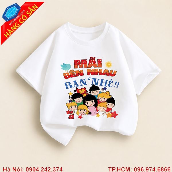 In hình lên áo bé chất liệu vải cotton 4 chiều thoáng mát