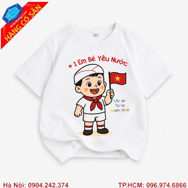 In hình lên áo bé chất liệu vải cotton 4 chiều thoáng mát