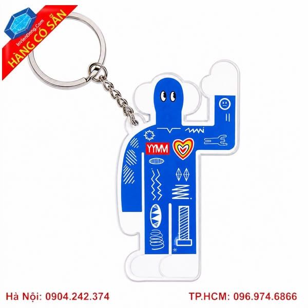 Móc khóa mica in hình theo yêu cầu 2 mặt sắc nét