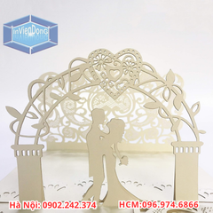 In Thiệp Cưới 3D Pop-up, Thiệp Cưới Cắt Laser Cao Cấp