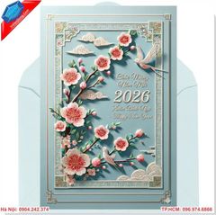 Thiệp Tết Bính Ngọ 2026 Hiện Đại - In nhanh tại Hà Nội
