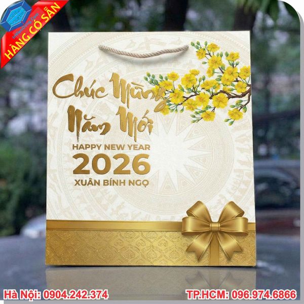 In logo len túi quà Tết