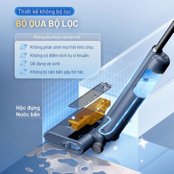 [HÀNG ĐẶT TRƯỚC - GIẢM THÊM 500K] Máy lau nhà thông minh Masuto WetClean | Công nghệ SWS tách nước bẩn tự động, sạch sâu 99%