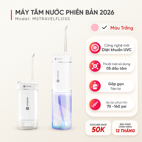 Máy tăm nước gấp gọn khử khuẩn UVC Masuto TravelFlosser