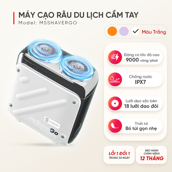 Máy Cạo Râu Masuto MS-ShaverGo - Pin sạc 400mAh, dùng tới 60 ngày, Bảo Hành 02 Năm