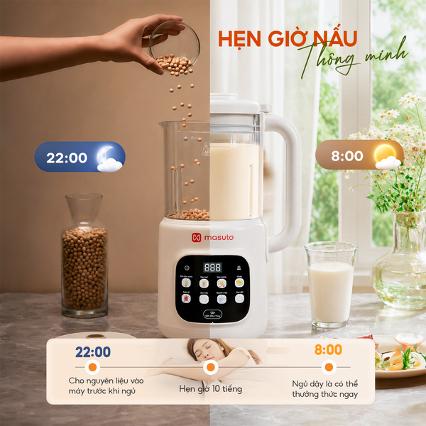 Máy Làm Sữa Hạt Biết Nói MSLOVESMART | Dung tích LỚN 1.6L cho đại gia đình