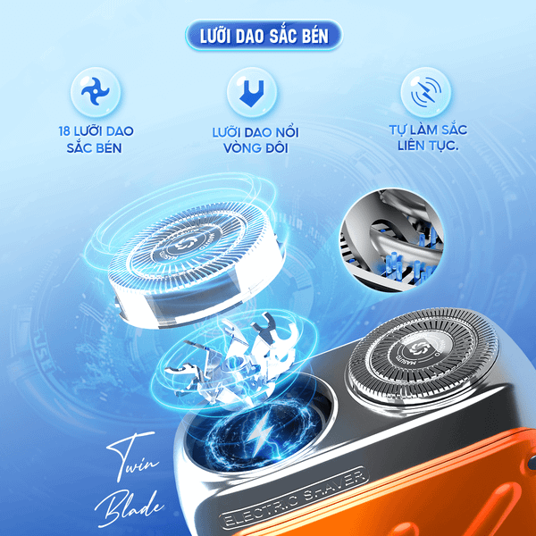 Máy Cạo Râu Masuto MS-ShaverGo - Pin sạc 400mAh, dùng tới 60 ngày, Bảo Hành 02 Năm