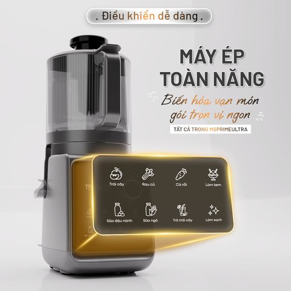 Máy ép chậm toàn năng MSPrime Ultra | Ống tiếp nguyên liệu CỰC ĐẠI 156mm