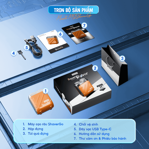 Máy Cạo Râu Masuto MS-ShaverGo - Pin sạc 400mAh, dùng tới 60 ngày, Bảo Hành 02 Năm